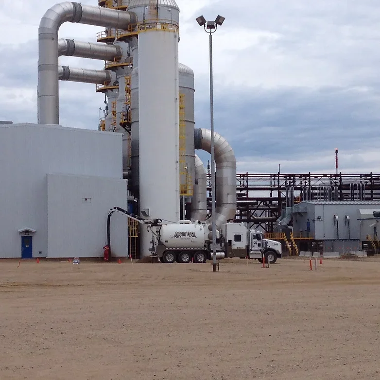 Rippin Edge hydrovac truck working at an industrial site